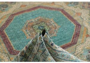 Tappeto Kairo Medaglione Blu Petrolio Beige 278x377 Cm