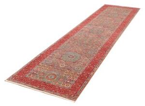 Tappeto Kairo Medaglione Rosso Mattone Grigio Azzurro Corsia 81x300 Cm