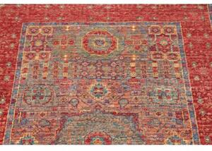 Tappeto Kairo Medaglione Rosso Mattone Grigio Azzurro Corsia 81x300 Cm