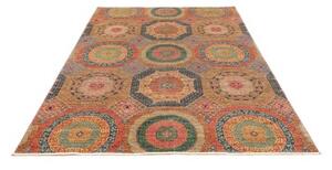 Tappeto Kairo Stilizzato Rosso Mattone Blu Petrolio 168x232 Cm