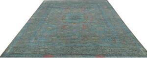 Tappeto Kairo Stilizzato Verde Petrolio Blu Ottanio 247x307 Cm