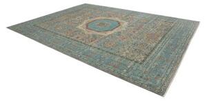 Tappeto Kairo Medaglione Blu Petrolio Beige 278x377 Cm