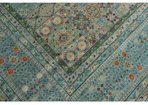 Tappeto Kairo Medaglione Blu Petrolio Beige 278x377 Cm