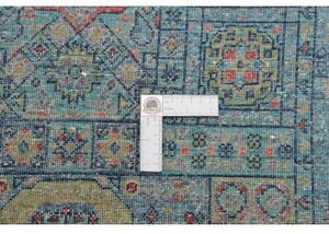 Tappeto Kairo Geometrico Verde Petrolio Blu Corsia 77x205 Cm