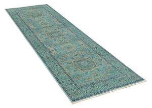 Tappeto Kairo Medaglione Verde Petrolio Blu Corsia 80x248 Cm