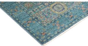 Tappeto Kairo Geometrico Verde Petrolio Blu Corsia 77x205 Cm