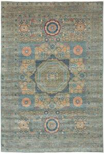 Tappeto Kairo Stilizzato Verde Petrolio Azzurro 210x307 Cm