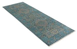 Tappeto Kairo Geometrico Verde Petrolio Blu Corsia 77x205 Cm
