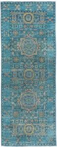Tappeto Kairo Geometrico Verde Petrolio Blu Corsia 77x205 Cm