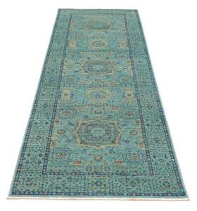 Tappeto Kairo Medaglione Verde Petrolio Blu Corsia 80x248 Cm