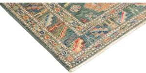 Tappeto Kazak Fine Geometrico Verde Petrolio Beige 82x123 Cm