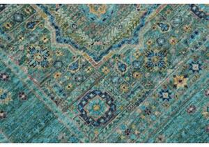 Tappeto Kairo Stilizzato Verde Petrolio Blu Corsia 82x396 Cm