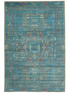Tappeto Kairo Stilizzato Blu Petrolio Beige 201x304 Cm