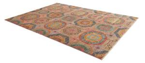Tappeto Kairo Geometrico Rosso Ruggine Blu 204x288 Cm