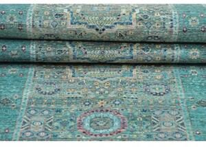 Tappeto Kairo Stilizzato Verde Petrolio Blu Corsia 82x396 Cm