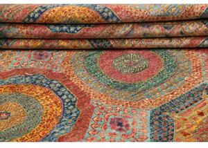 Tappeto Kairo Geometrico Rosso Ruggine Blu 204x288 Cm