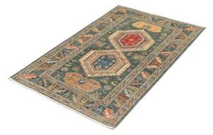 Tappeto Kazak Fine Geometrico Verde Petrolio Beige 82x123 Cm
