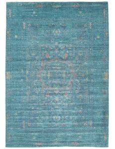 Tappeto Kairo Medaglione Verde Petrolio Grigio 209x298 Cm
