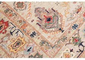 Tappeto Kazak Fine Stilizzato Grigio Chiaro Rosso 247x303 Cm