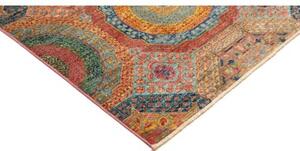 Tappeto Kairo Geometrico Rosso Ruggine Blu 204x288 Cm