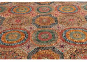 Tappeto Kairo Geometrico Rosso Ruggine Blu 204x288 Cm