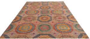 Tappeto Kairo Geometrico Rosso Ruggine Blu 204x288 Cm