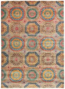 Tappeto Kairo Geometrico Rosso Ruggine Blu 204x288 Cm