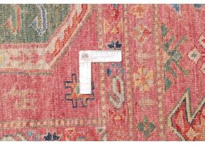 Tappeto Kazak Fine Geometrico Rosso Antico Blu Cobalto 253x316 Cm