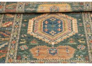 Tappeto Kazak Fine Geometrico Verde Petrolio Beige 82x123 Cm