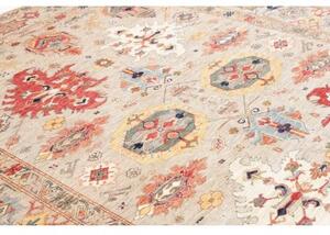 Tappeto Kazak Fine Stilizzato Grigio Chiaro Rosso 247x303 Cm