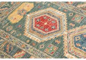 Tappeto Kazak Fine Geometrico Verde Petrolio Beige 82x123 Cm