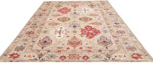 Tappeto Kazak Fine Stilizzato Grigio Chiaro Rosso 247x303 Cm