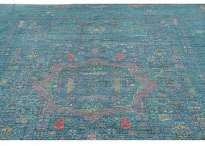Tappeto Kairo Medaglione Verde Petrolio Grigio 209x298 Cm