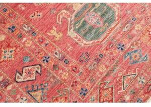 Tappeto Kazak Fine Geometrico Rosso Antico Blu Cobalto 253x316 Cm