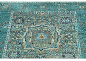 Tappeto Kairo Stilizzato Verde Petrolio Blu Corsia 82x396 Cm