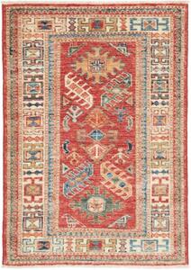 Tappeto Kazak Fine Stilizzato Rosso Mattone Blu Petrolio 67x99 Cm