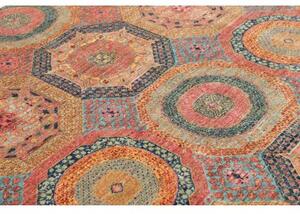 Tappeto Kairo Geometrico Rosso Mattone Blu 170x248 Cm