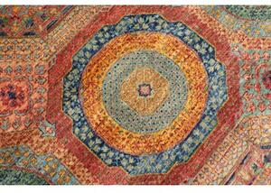 Tappeto Kairo Geometrico Rosso Ruggine Blu 204x288 Cm