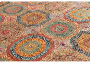 Tappeto Kairo Geometrico Rosso Ruggine Blu 204x288 Cm
