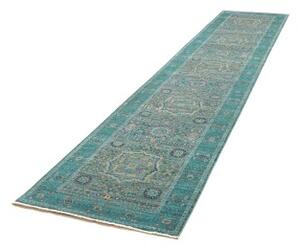 Tappeto Kairo Stilizzato Verde Petrolio Blu Corsia 82x396 Cm