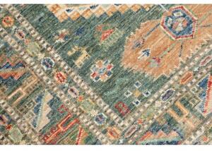 Tappeto Kazak Fine Geometrico Verde Petrolio Beige 82x123 Cm