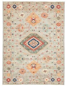 Tappeto Kazak Fine Stilizzato Grigio Chiaro Multicolore 150x203 Cm