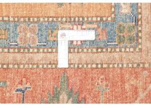 Tappeto Kazak Fine Stilizzato Arancione Blu 167x243 Cm