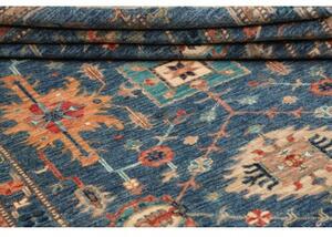 Tappeto Kazak Fine Stilizzato Blu Beige 172x240 Cm