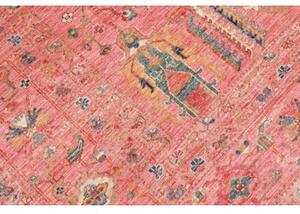 Tappeto Kazak Fine Stilizzato Rosa Blu 205x293 Cm