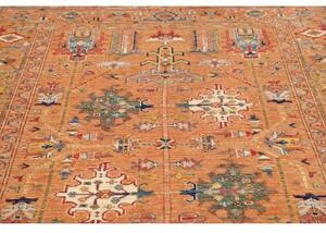 Tappeto Kazak Fine Stilizzato Terracotta Blu 172x237 Cm
