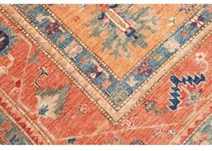 Tappeto Kazak Fine Stilizzato Arancione Blu 167x243 Cm