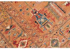 Tappeto Kazak Fine Stilizzato Terracotta Blu 172x237 Cm