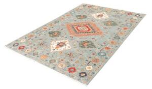 Tappeto Kazak Fine Stilizzato Celeste Beige 145x200 Cm