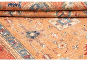 Tappeto Kazak Fine Stilizzato Arancione Blu 167x243 Cm